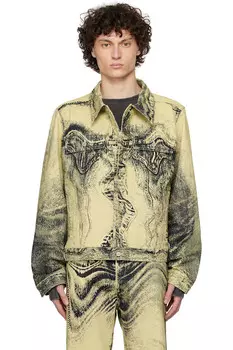 Джинсовая куртка с принтом в стиле дисторшн Camperlab, мультиколор