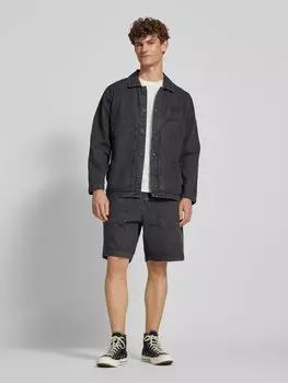 Джинсовая куртка с пришитыми этикетками SANTA CRUZ, черный