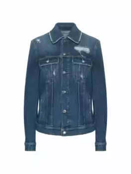 Джинсовая куртка с рваным эффектом Dolce&Gabbana, тёмно-синий