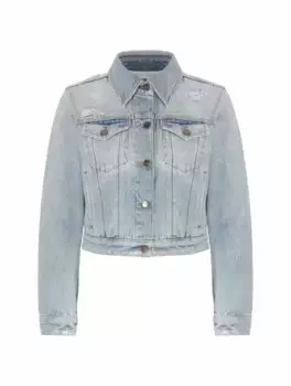 Джинсовая куртка с рваным эффектом Palm Angels, синий