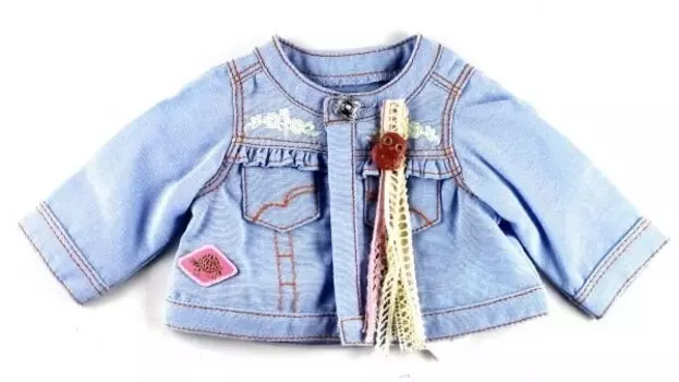 Джинсовая куртка с совой для куклы. Inna marka