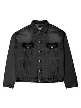 Джинсовая куртка с тиснением Purple Brand, черный