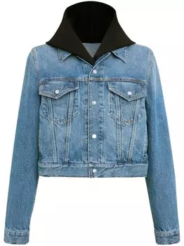 Джинсовая куртка с трикотажным капюшоном Alaa, синий