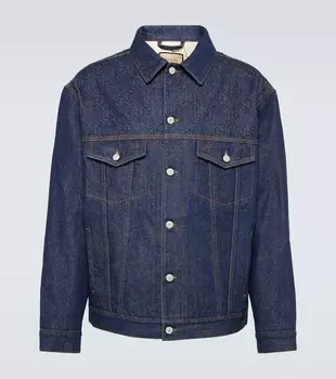 Джинсовая куртка с узором gg Gucci, синий