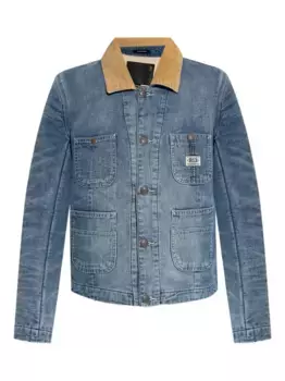 Джинсовая куртка с вельветовым воротником R13, синий