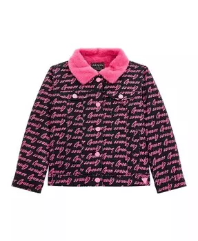 Джинсовая куртка с воротником и подкладкой из искусственного меха Guess, серый