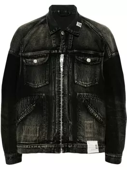 Джинсовая куртка с вырезами на рукавах Maison Mihara Yasuhiro, синий