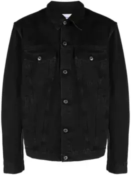 Джинсовая куртка с вышитым логотипом OFF-WHITE, черный