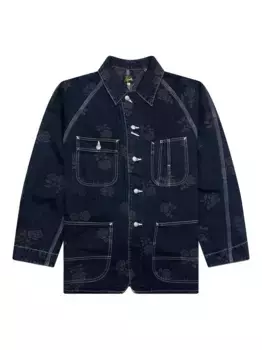 Джинсовая куртка с вышитыми розами Needles, черный