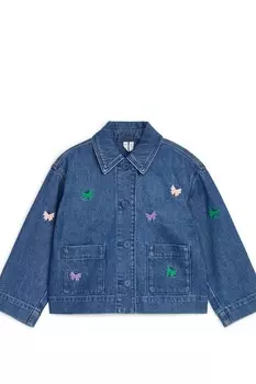 Джинсовая куртка с вышивкой Arket, синий