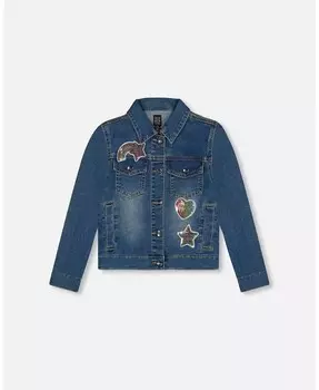 Джинсовая куртка с вышивкой Deux Par Deux, синий