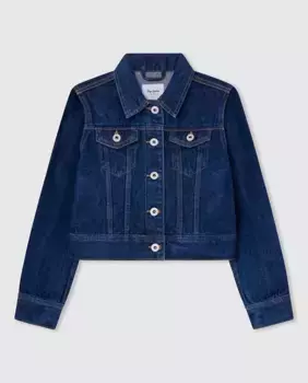 Джинсовая куртка с вышивкой для девочки Pepe Jeans, синий