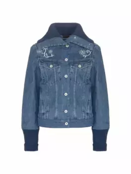 Джинсовая куртка с вышивкой Kenzo, тёмно-синий