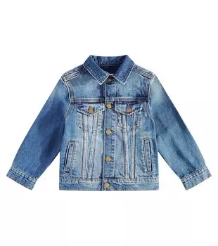 Джинсовая куртка с вышивкой Lancelot Bonpoint, синий