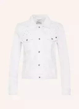 Джинсовая куртка с вышивкой люверсов Pepe Jeans, белый