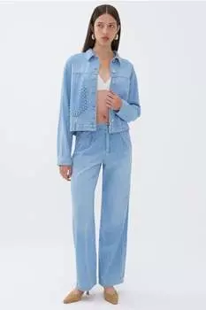 Джинсовая куртка с заклепками Nocturne, цвет ice blue