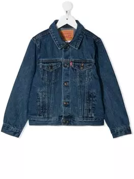 Джинсовая куртка с заостренным воротником Levi's Kids, синий