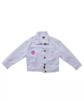 Джинсовая куртка с заплатками для девочек - Little Kid, Big Kid Petite Hailey, белый