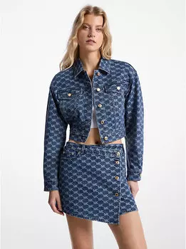 Джинсовая куртка с жаккардовым логотипом Michael Kors, синий
