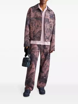 Джинсовая куртка с жаккардовым узором ETRO, розовый