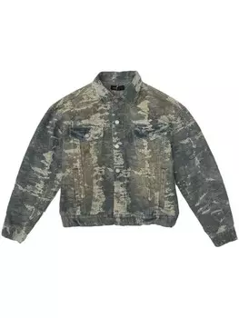 Джинсовая куртка с жаккардовым узором Purple Brand, серый