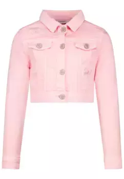 Джинсовая куртка SALT AND PEPPER с аппликацией в виде бабочки, розовый
