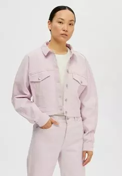 Джинсовая куртка Selected Femme ОБРЕЗАННЫЕ, цвет potpourri