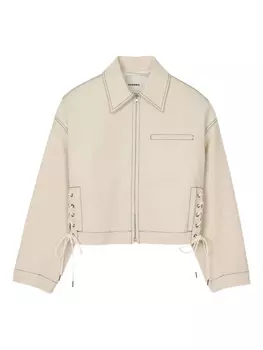 Джинсовая куртка со шнуровкой SANDRO, нейтральный