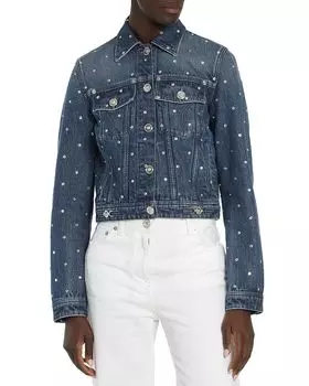 Джинсовая куртка со стразами Versace, синий