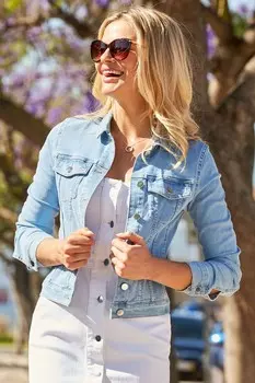 Джинсовая куртка Sosandar, синий