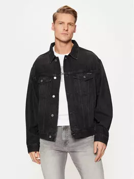 Джинсовая куртка стандартного кроя Calvin Klein Jeans, черный