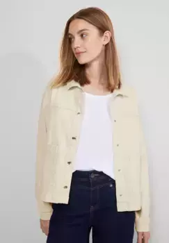 Джинсовая куртка STREET ONE без капюшона из мягкой смеси хлопка, цвет Ecru Washed