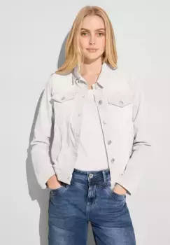 Джинсовая куртка STREET ONE, без капюшона, с нагрудными карманами, цвет Sand Stripe Washed