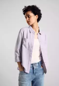 Джинсовая куртка STREET ONE, без капюшона, с планкой на пуговицах, цвет Bright Lilac Wash