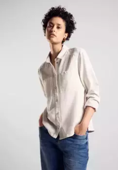 Джинсовая куртка STREET ONE, без капюшона, с планкой на пуговицах, бежевый