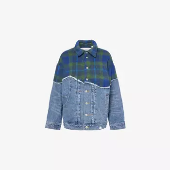 Джинсовая куртка свободного кроя Levi'S x adsb andersson bell spliced trucker с трикотажными вставками Levis, индиго