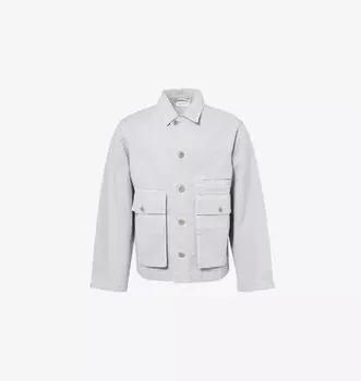 Джинсовая куртка свободного кроя с карманом-клапаном Lemaire, серый