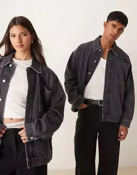 Джинсовая куртка свободного кроя серого цвета — эксклюзивно для ASOS Calvin Klein Jeans