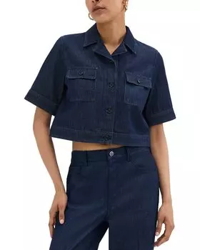 Джинсовая куртка свободного кроя Theory, синий