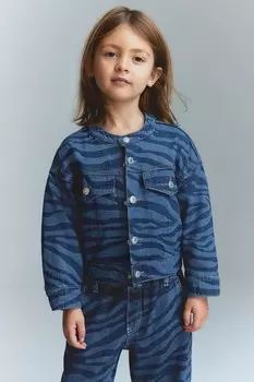 Джинсовая куртка свободного покроя H&M, мультиколор