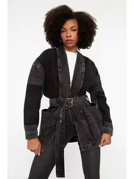 Джинсовая куртка trendyol, антрацит