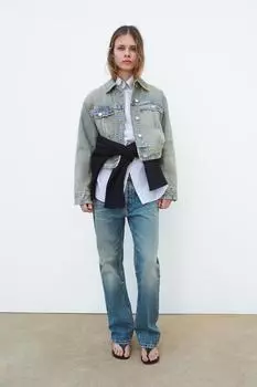 Джинсовая куртка trf ZARA, синий