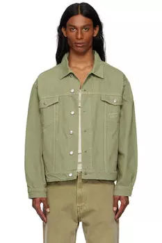 Джинсовая куртка Trucker цвета хаки Maison Kitsun
