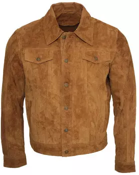 Джинсовая куртка trucker из козьей замши Infinity Leather, коричневый