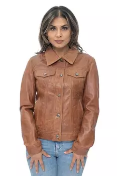 Джинсовая куртка trucker из кожи андерлехт Infinity Leather, коричневый