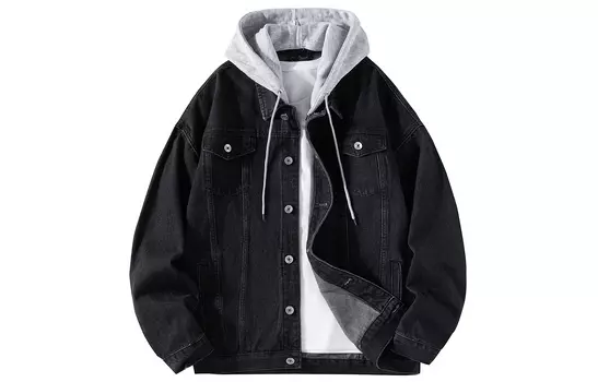 Джинсовая куртка унисекс BOBBY ABLEY, Синяя толстовка с капюшоном