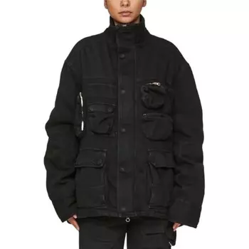 Джинсовая куртка унисекс черная Mm6 Maison Margiela, черный