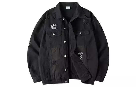 Джинсовая куртка унисекс Eooven, Черный/Серый