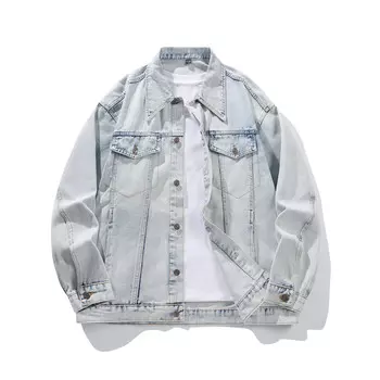 Джинсовая куртка унисекс Fcb Arcelona, белый/синий