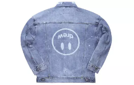 Джинсовая куртка унисекс из коллекции Smiley Indigo Drew House, индиго